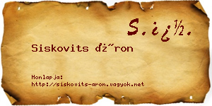 Siskovits Áron névjegykártya
